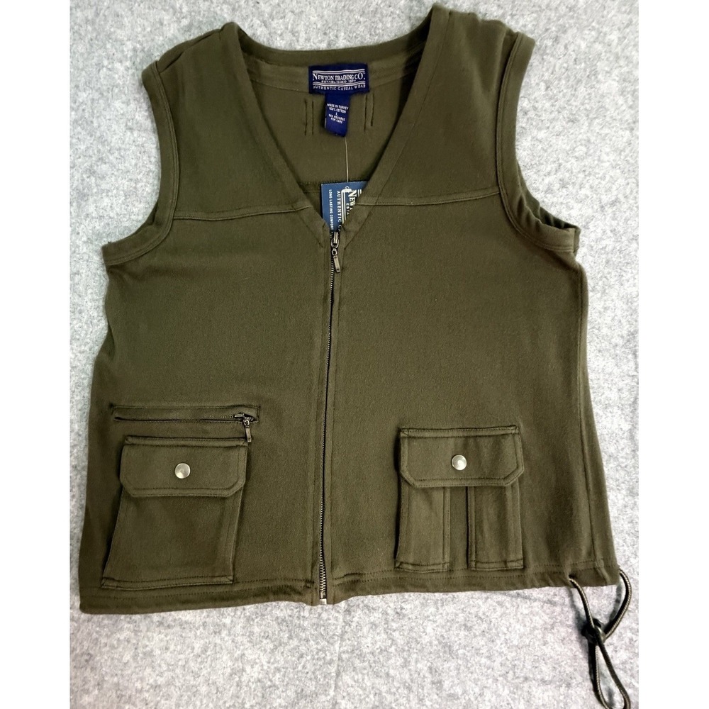 Utility Olive Green Zip Front Vest Womens Size‎ Large NWT Camo Earthy Outdoors
